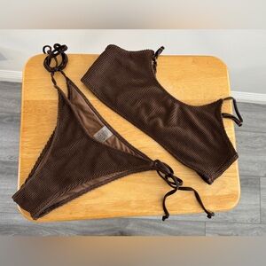 Koana swim mocha crinkle bikini set